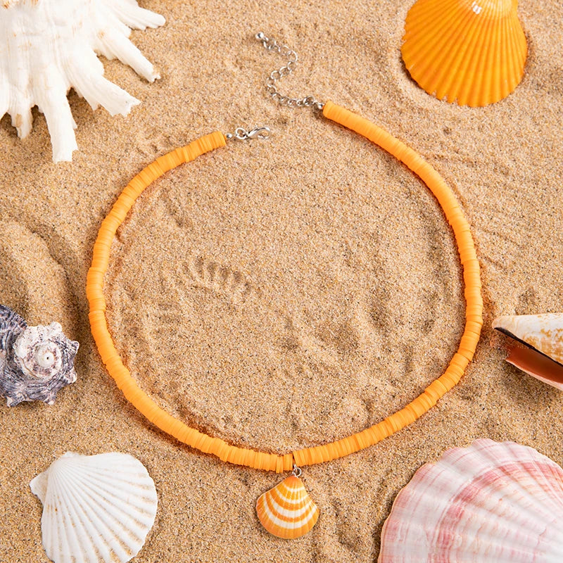 🌊 Coastal Boho Charm Necklaces – Shells, Pearls & Beads