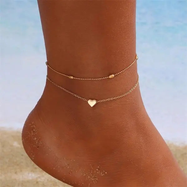Boho Beaded Anklet Set – Summer Charm Layers