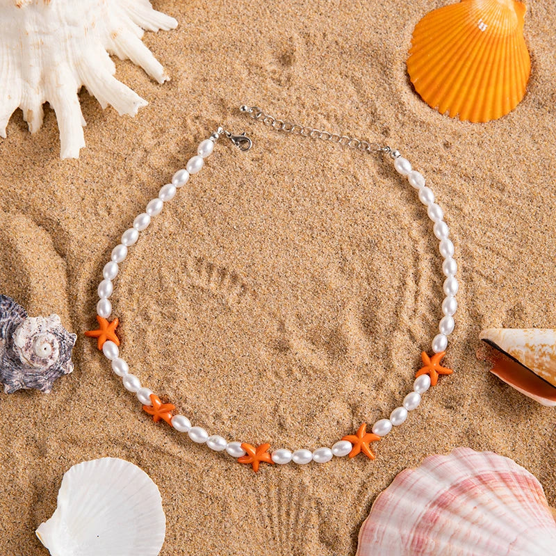 🌊 Coastal Boho Charm Necklaces – Shells, Pearls & Beads