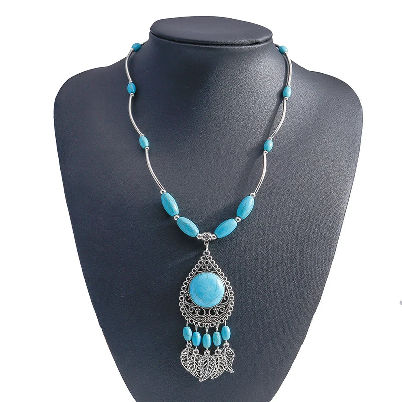 🔷 Boho Turquoise Tribal Necklace Collection – Bold, Beautiful, Free