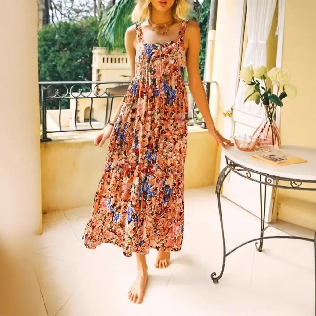 Golden Hour Floral Sundress - Boho Charm