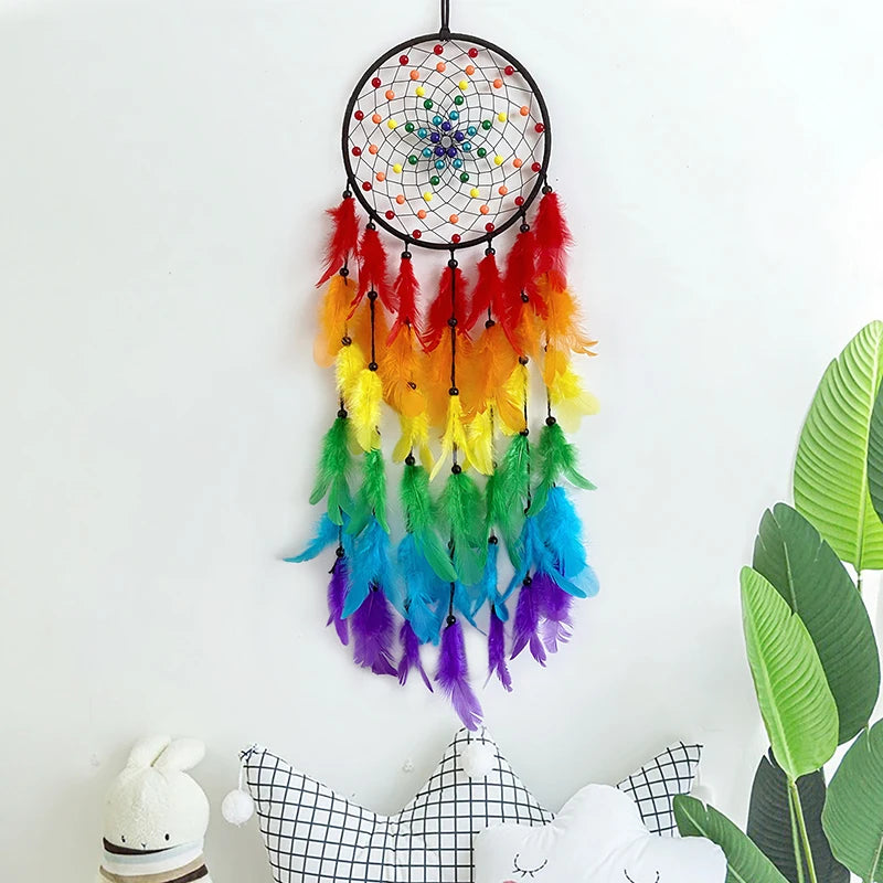 Rainbow Feather Dreamcatcher
