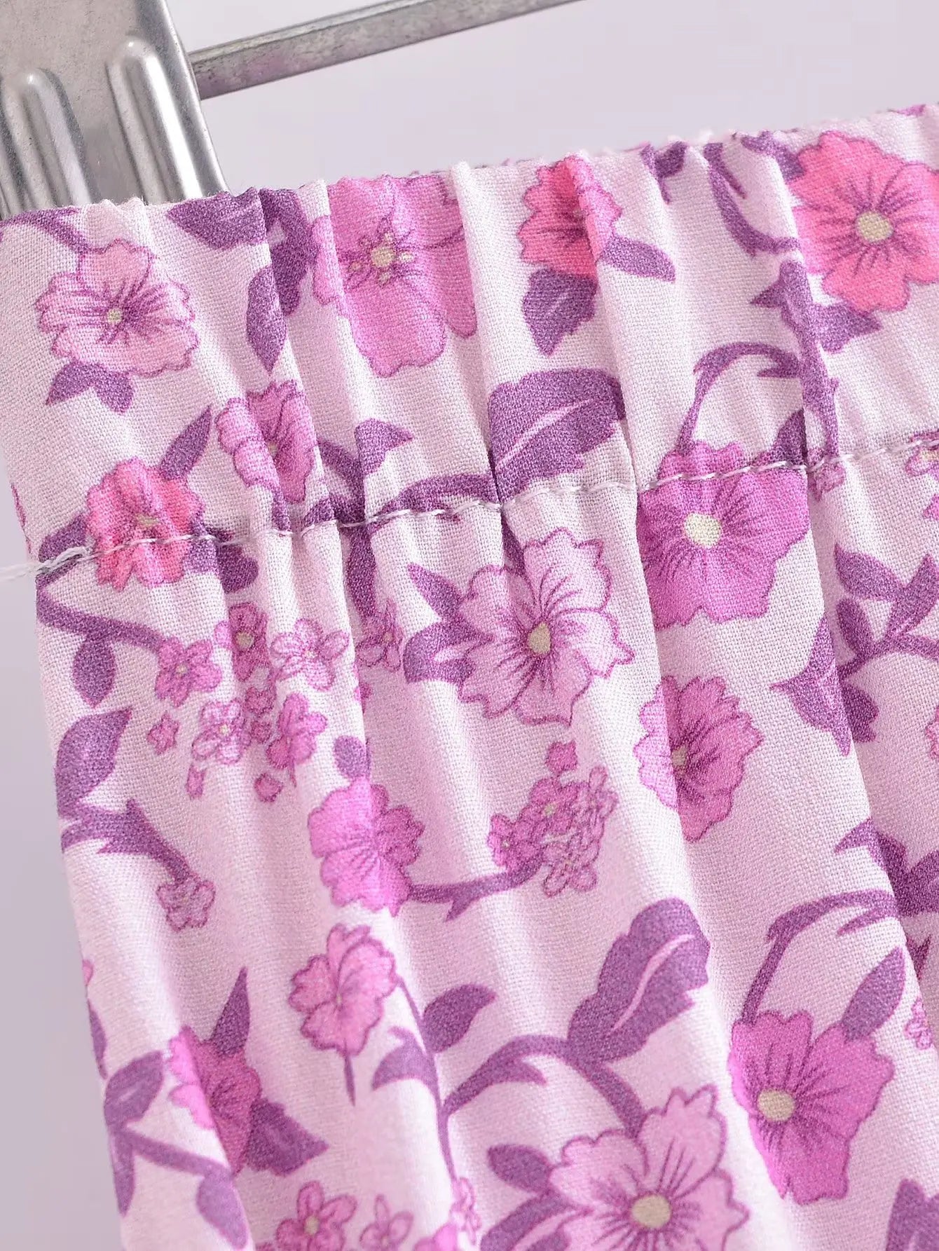 Boho Floral Print Maxi Skirt – 100% Rayon