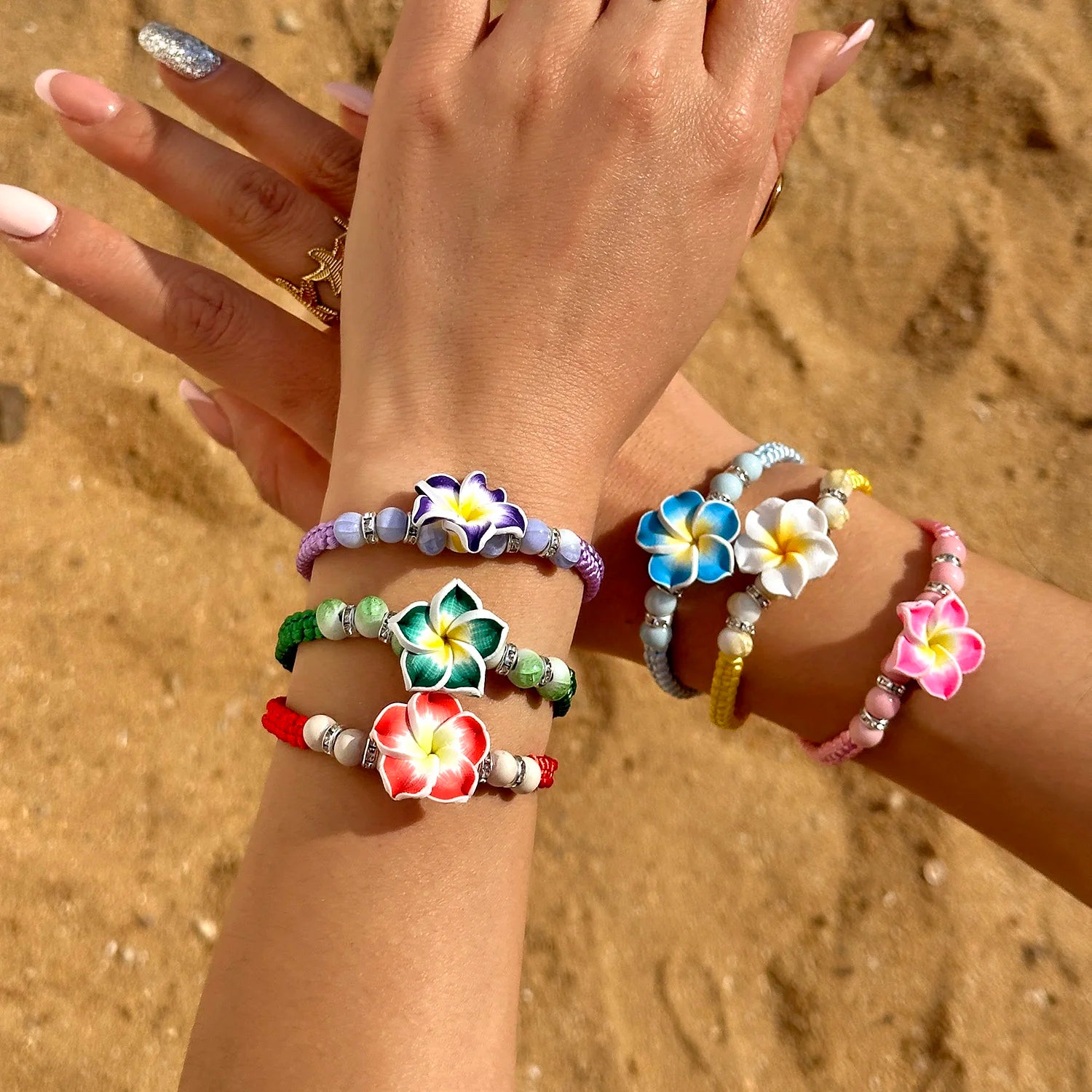 Boho Flower Cord Bracelet