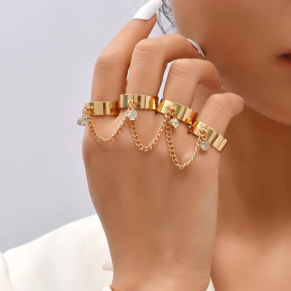 Dainty Hand Chain Bracelet Ring