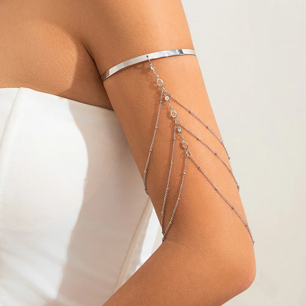 Goddess Chain Drape Arm Cuff – Gold or Silver