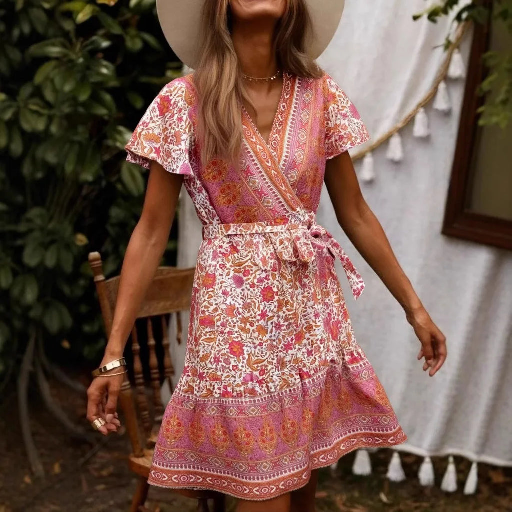 Sun Chaser Floral Boho Mini Dress