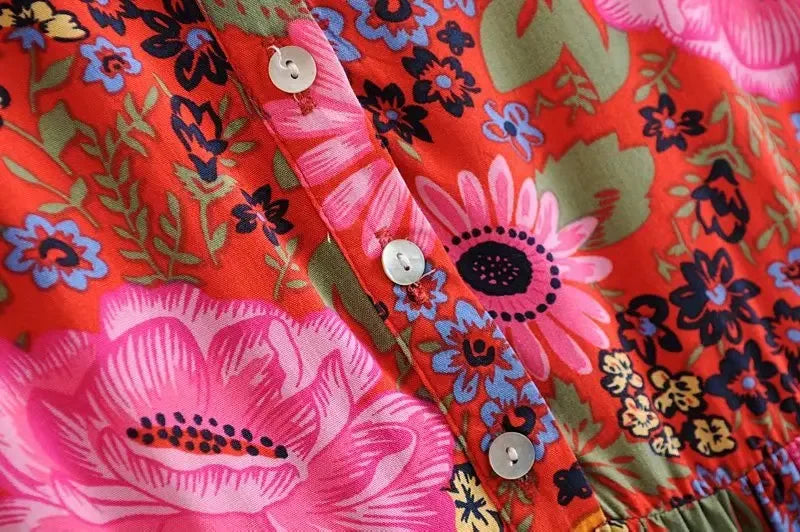 🌺 Boho Sunset Maxi Dress – Floral Freedom in Motion