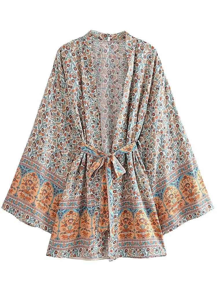 Wanderlust Floral Boho Kimono Robe - Effortless & Ethereal