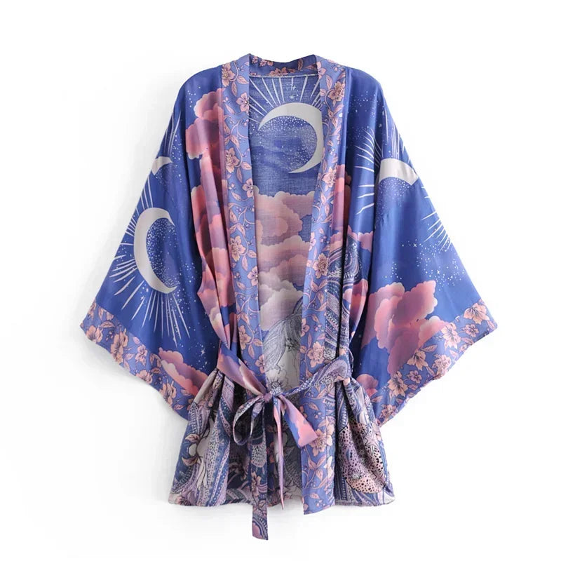 Cosmic Dreamer Celestial Print Kimono