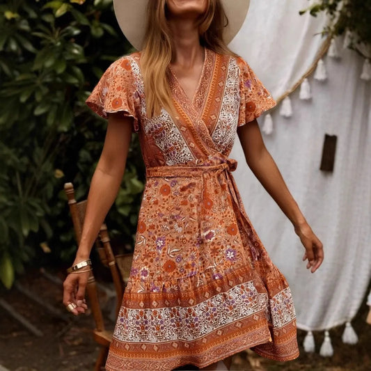 Sun Chaser Floral Boho Mini Dress