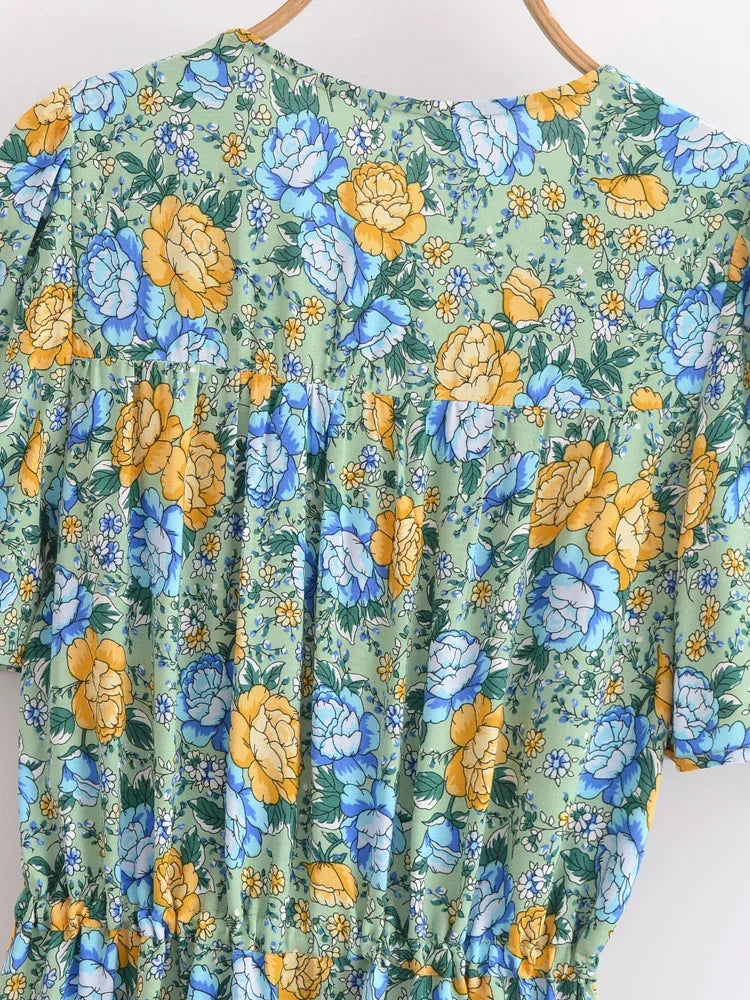 Sunbeam Floral Boho Maxi Dress - Rayon Blend