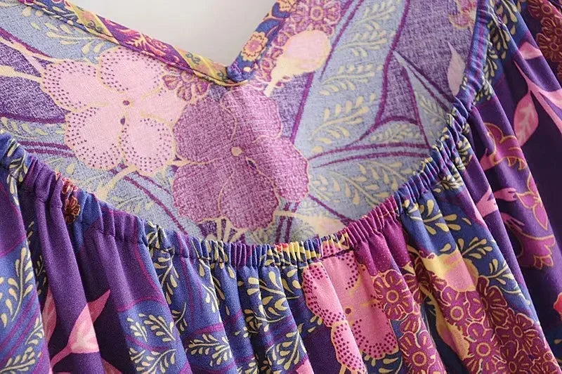 Boho Breeze Purple Maxi Dress