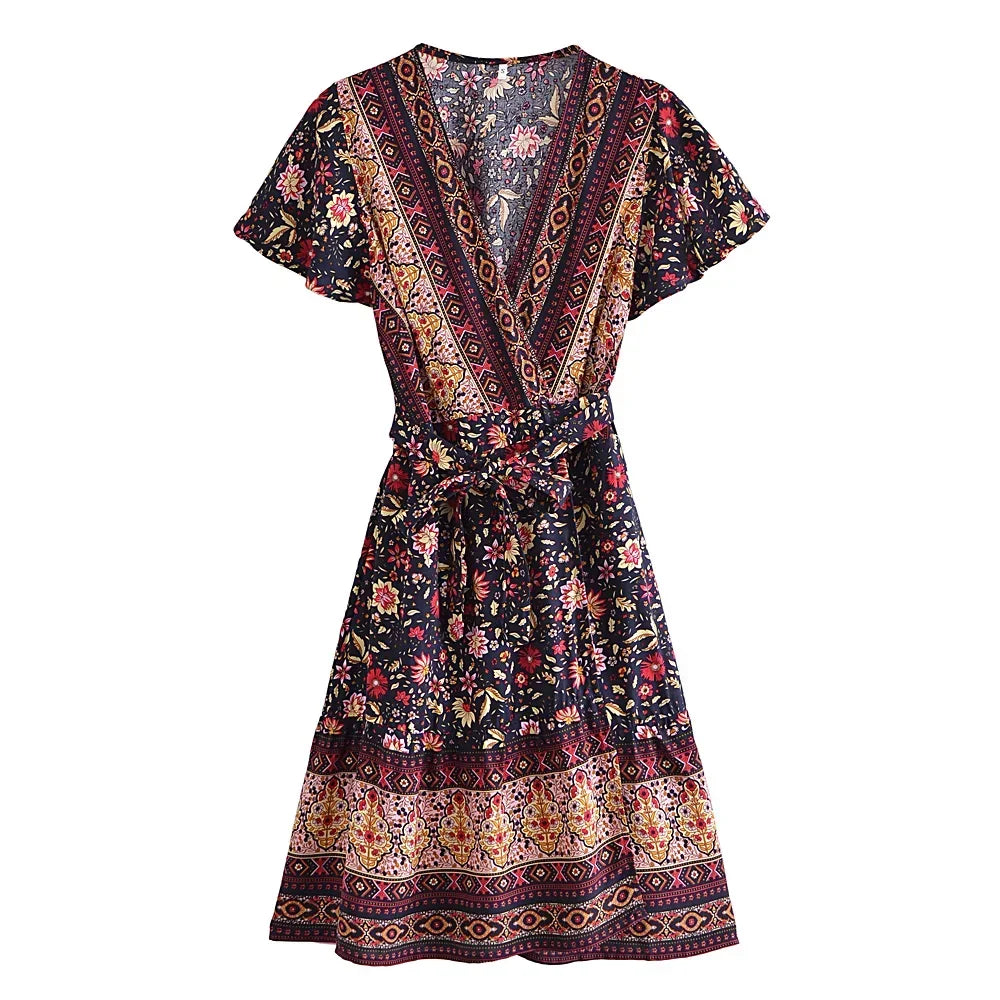 Sun Chaser Floral Boho Mini Dress