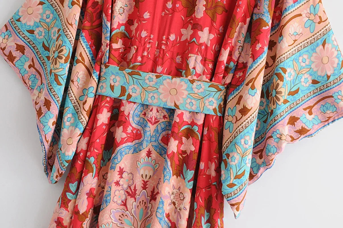 Scarlet Nomad Paisley Boho Kimono Dress