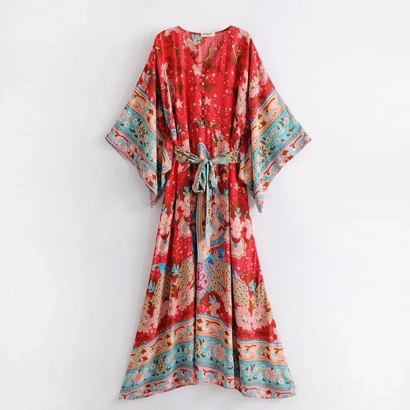 Scarlet Nomad Paisley Boho Kimono Dress