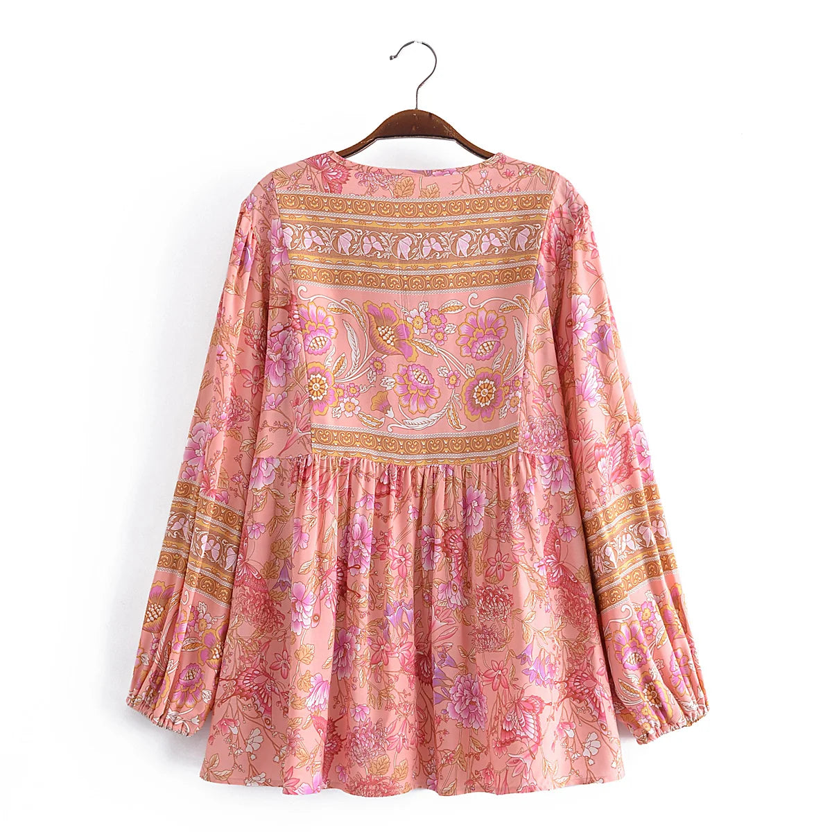 Boho Sunset Dreams Floral Tunic Top – Cotton Rayon Blend