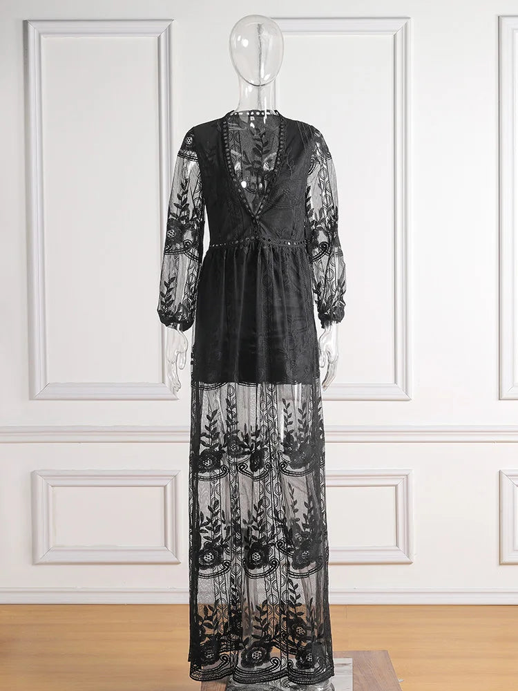 🌸 Lace Boho Maxi Dress – Romantic, Free-Spirited &amp; Timeless