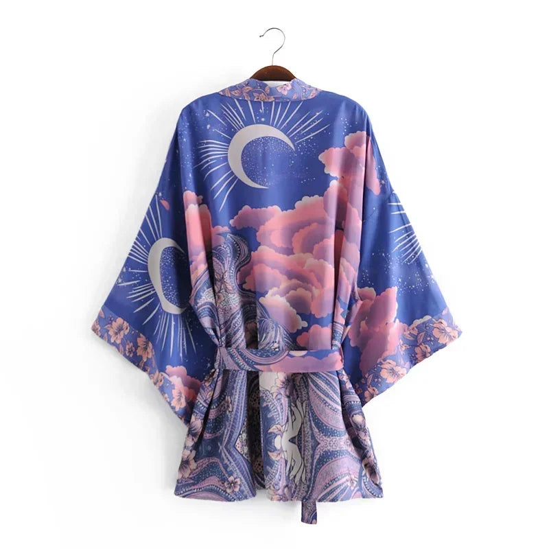 Cosmic Dreamer Celestial Print Kimono
