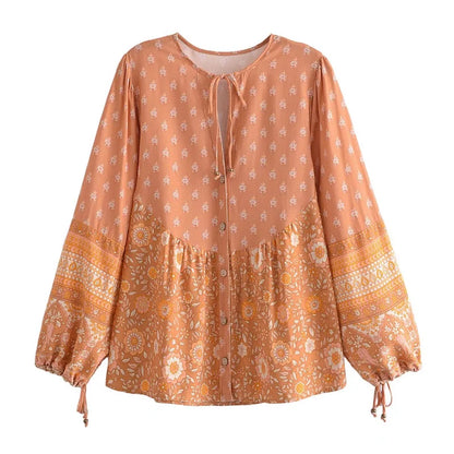 Desert Bloom Peplum Boho Blouse