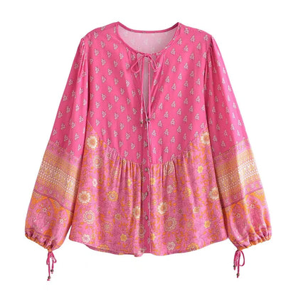 Desert Bloom Peplum Boho Blouse