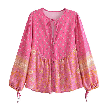 Desert Bloom Peplum Boho Blouse