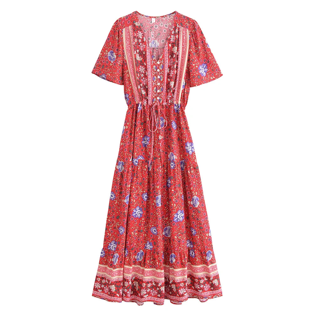 Boho Breeze Floral Maxi Dress
