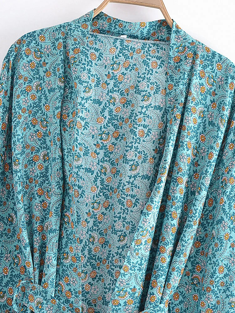 Wanderlust Floral Boho Kimono Robe - Effortless & Ethereal