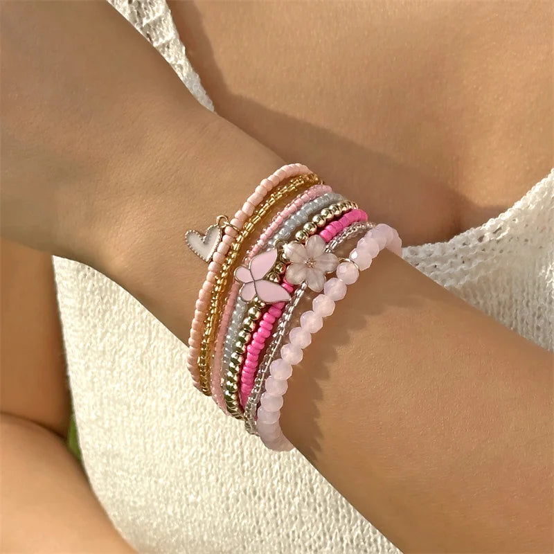 Boho Heart Beaded Wrap Bracelet