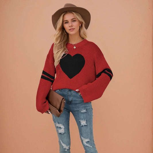 Heart Patchwork Boho Sweater