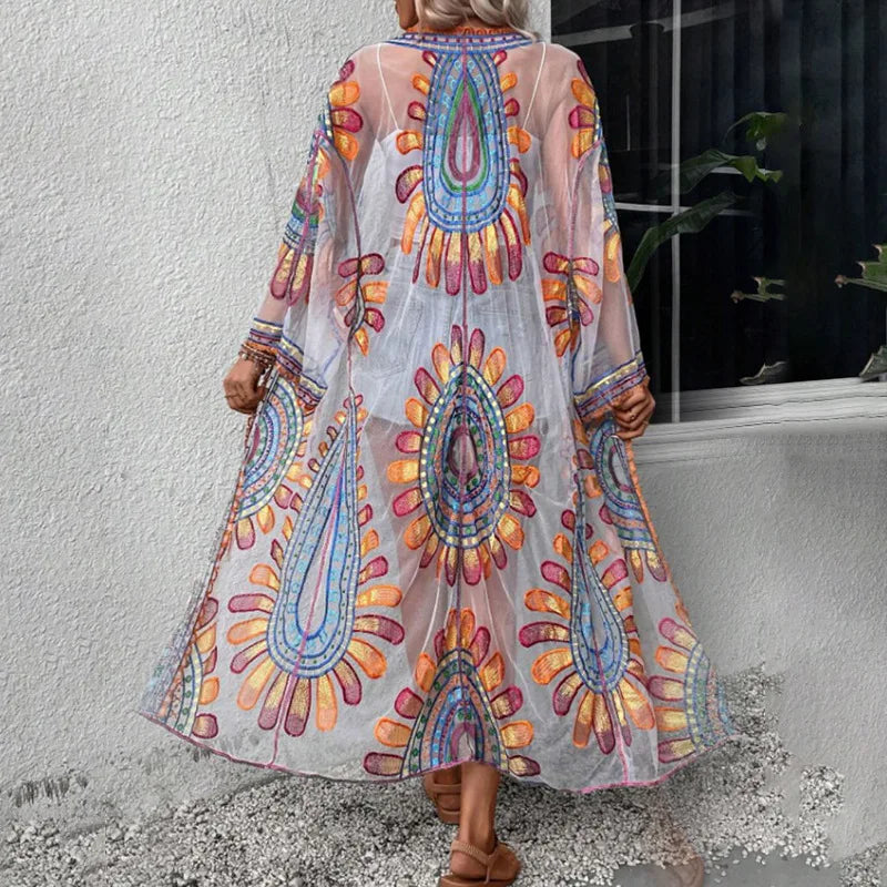 Boho Printed Kimono Cover-Up – One Size, 4 Color Variants