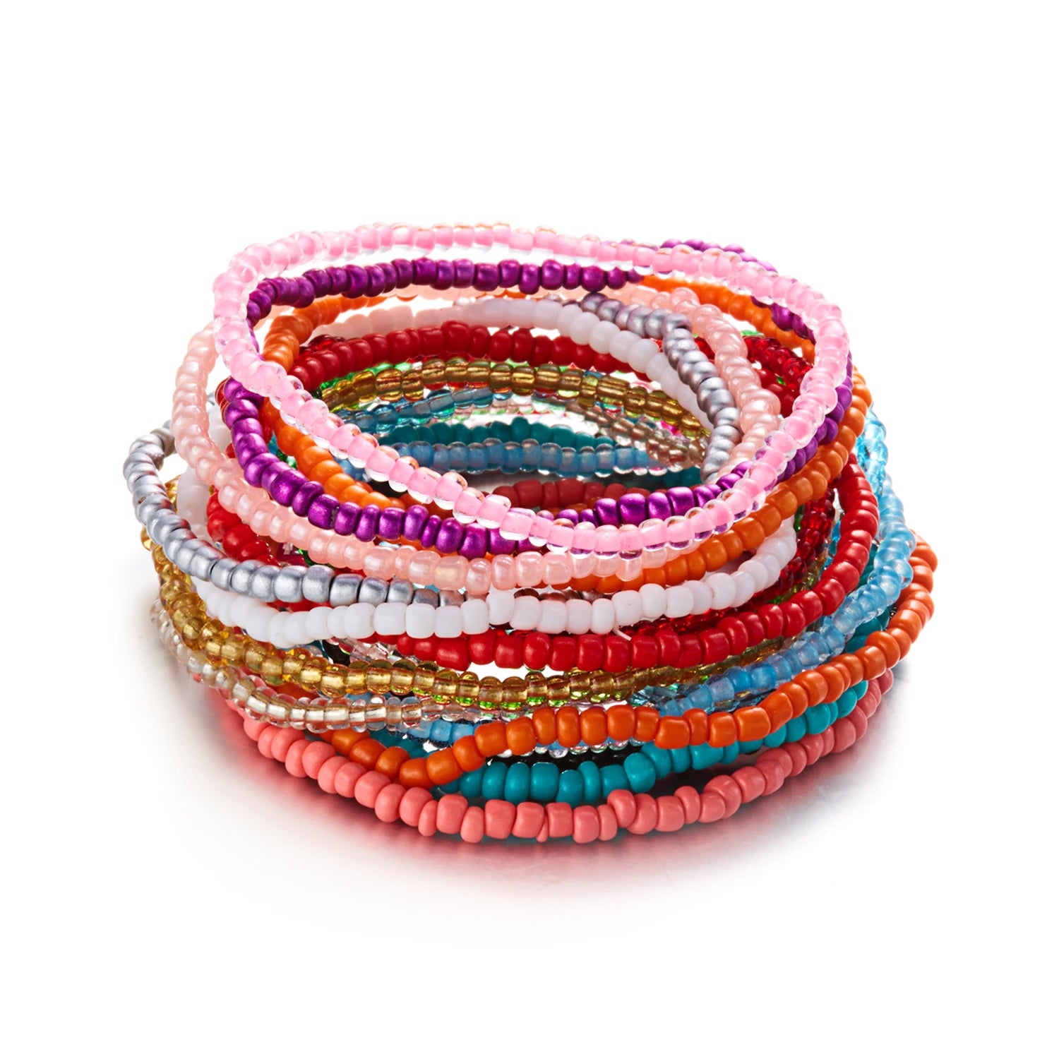 Boho Rainbow Beaded Cuff Bracelet