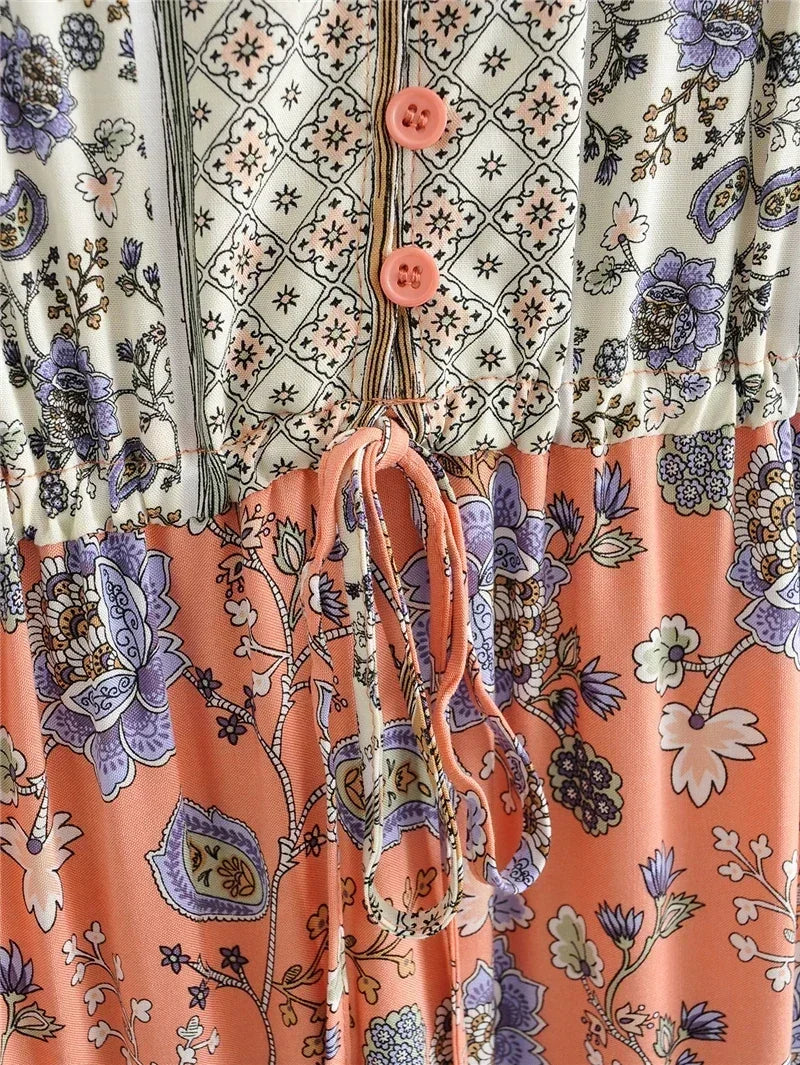Serene Bloom Floral Boho Maxi Dress