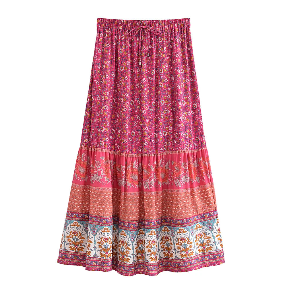 Nomad Soul Tiered Boho Midi Skirt