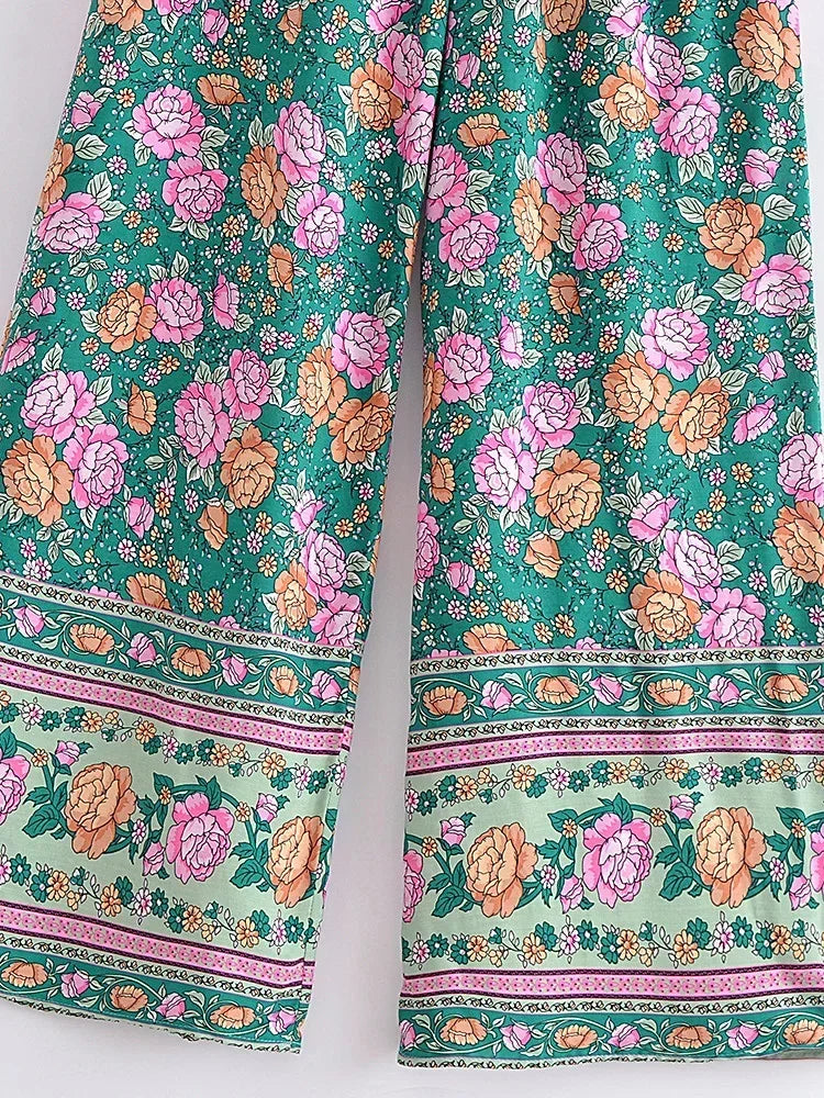 Free Spirit Floral &amp; Geo Print Boho Pants