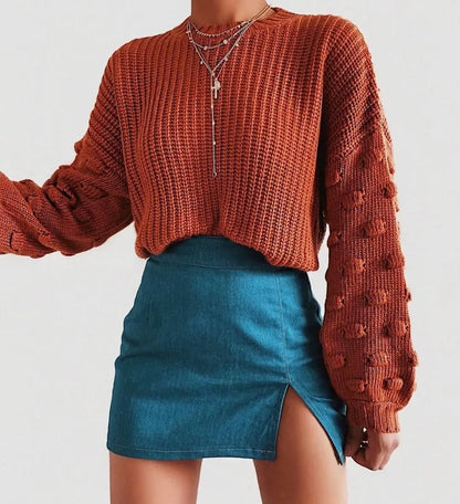 Chic Cable Knit Pullover Sweater