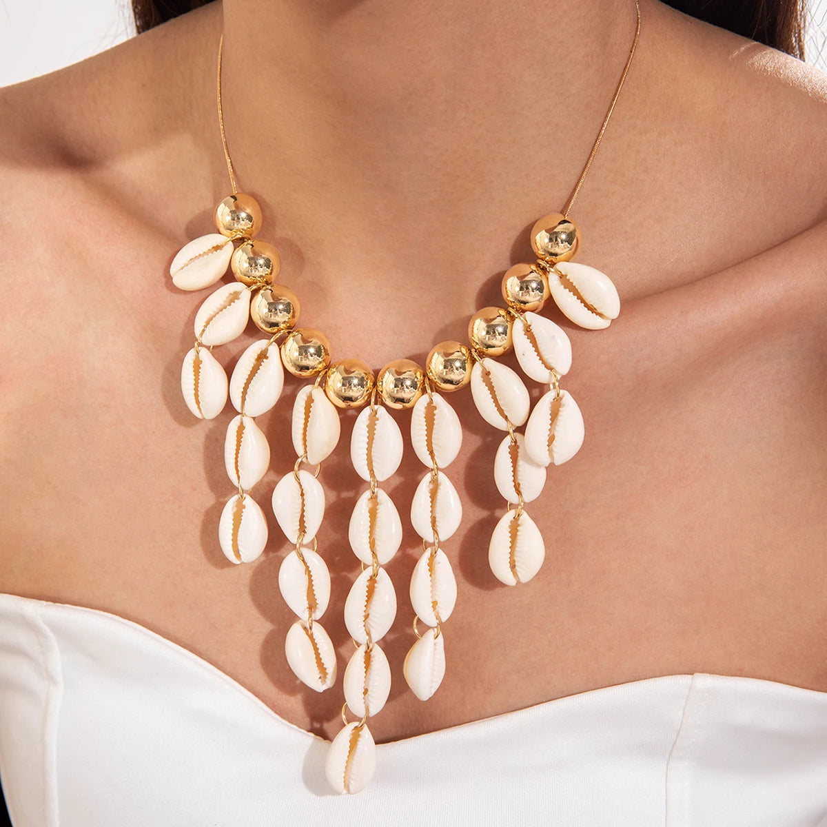 🌊 Coastal Boho Charm Necklaces – Shells, Pearls & Beads