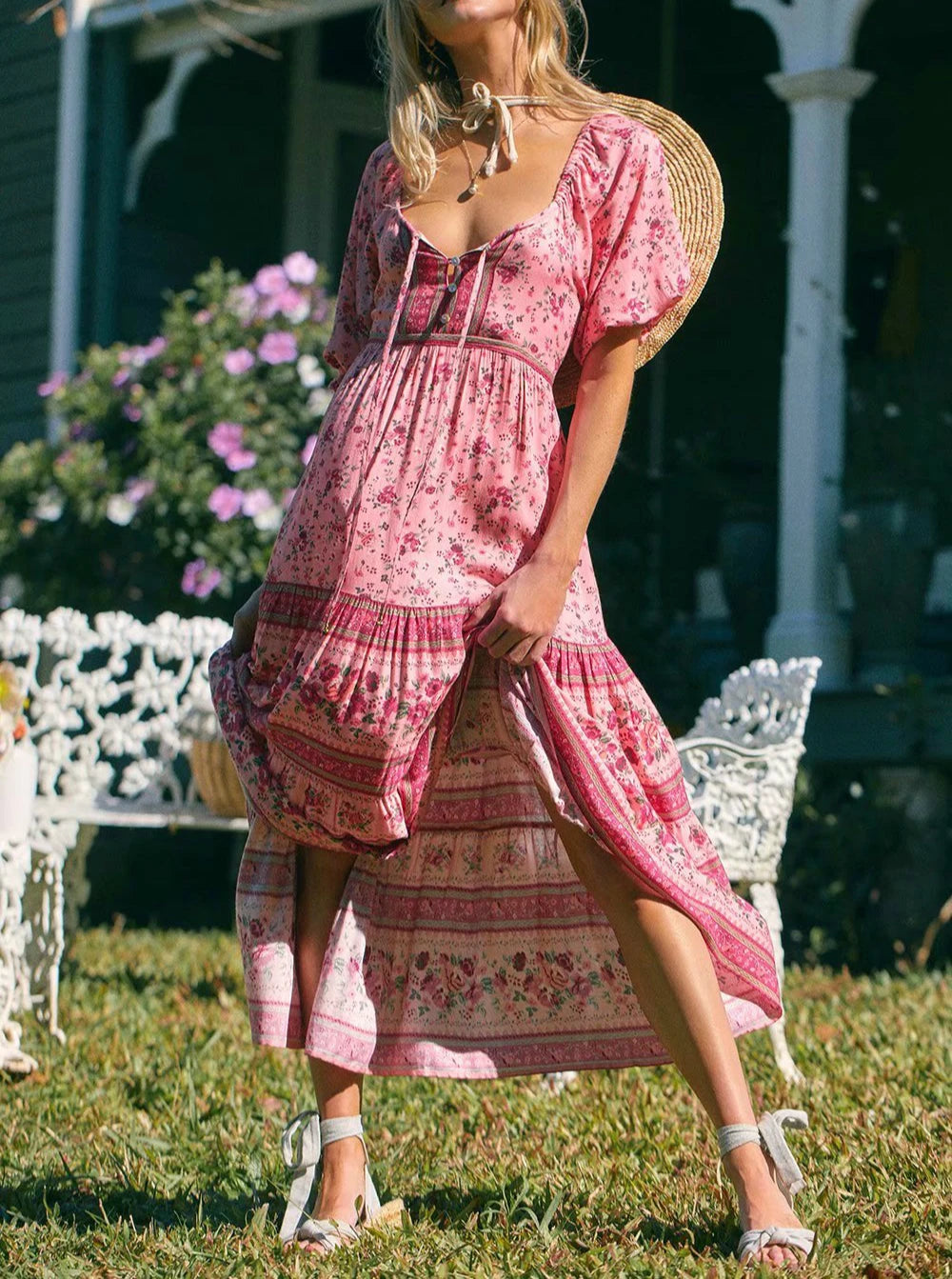 Gypsy Heart Floral Boho Midi/Maxi Dress