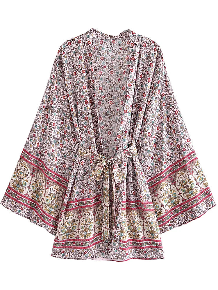 Wanderlust Floral Boho Kimono Robe - Effortless & Ethereal