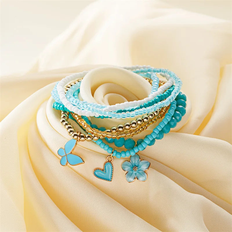 Boho Heart Beaded Wrap Bracelet
