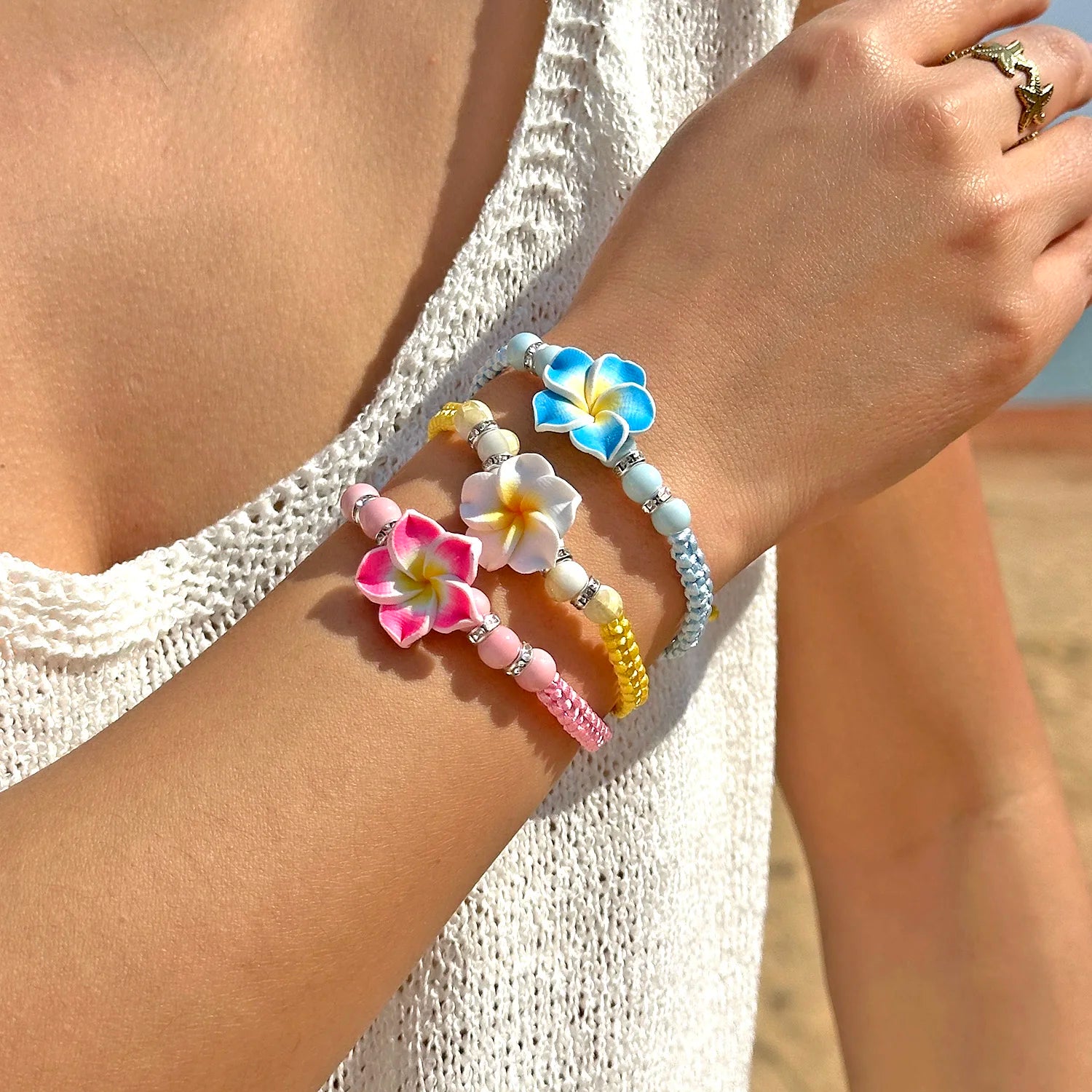 Boho Flower Cord Bracelet
