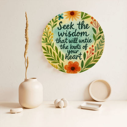 🌿 “Seek the Wisdom” Boho Decorative Plate – Handcrafted Vibe for Soulful Spaces