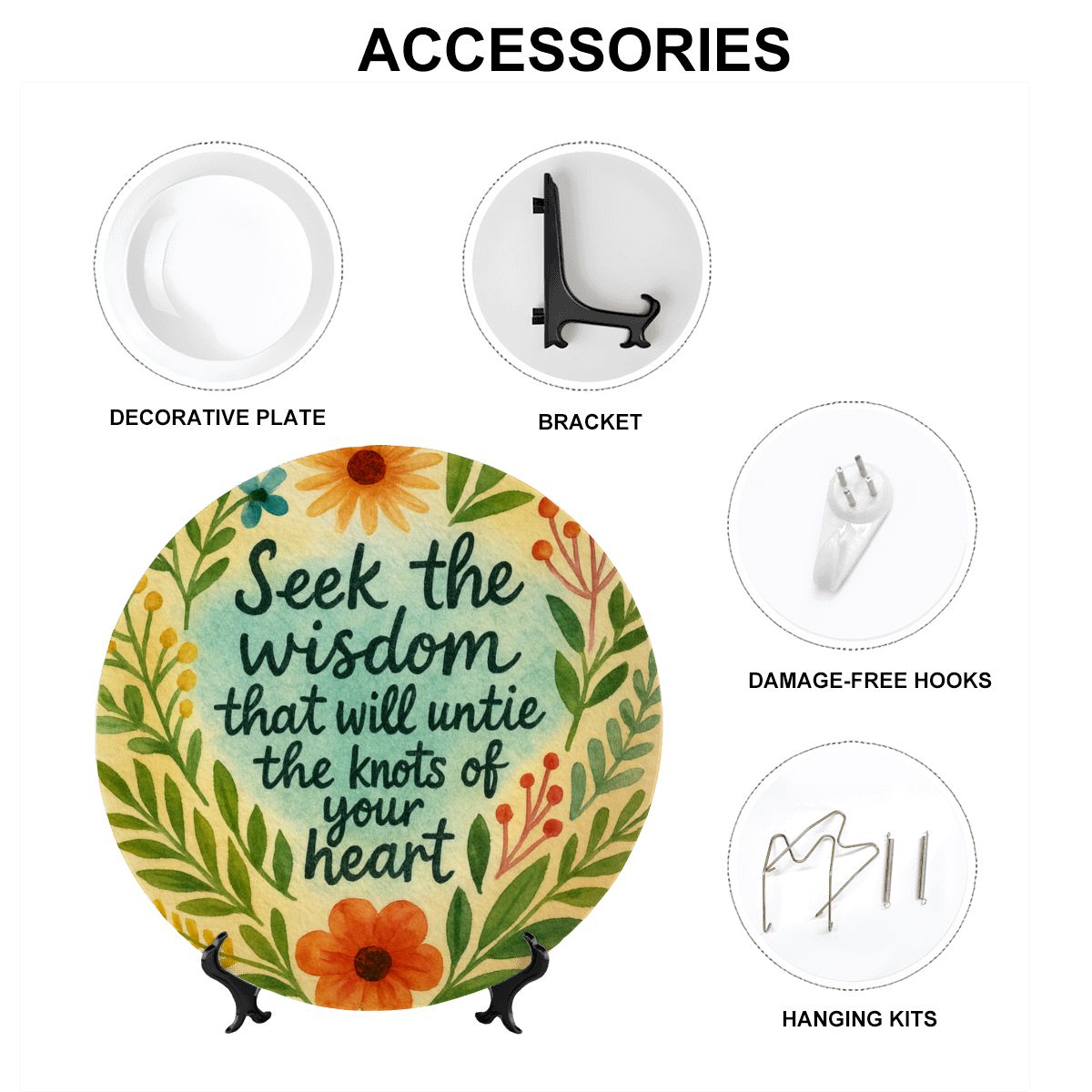 🌿 “Seek the Wisdom” Boho Decorative Plate – Handcrafted Vibe for Soulful Spaces