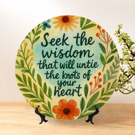 🌿 “Seek the Wisdom” Boho Decorative Plate – Handcrafted Vibe for Soulful Spaces